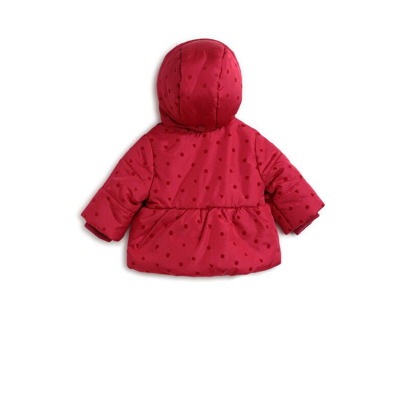 Girls Dark Pink Jacket with Detachable Hood image number 1